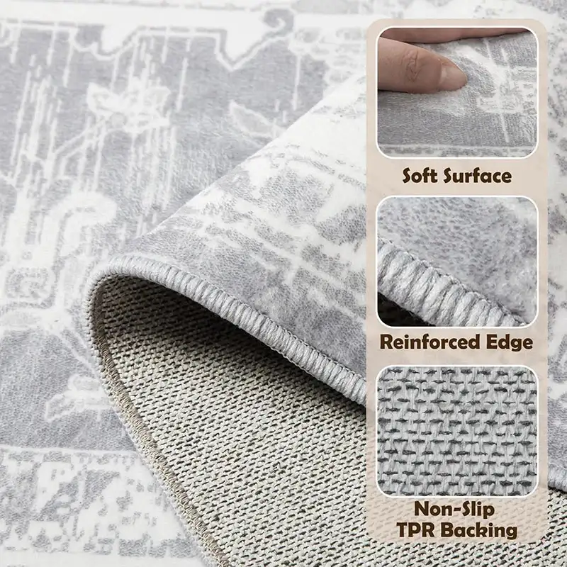 Polyester Printed Area Rug With Silicone Packing